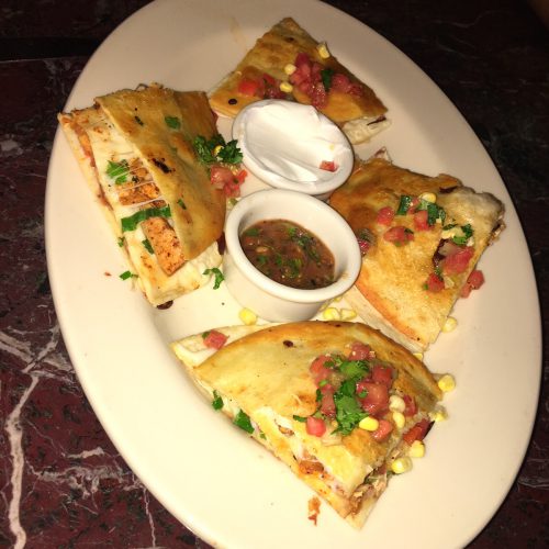 Chicken quesadillas from Grand Luxe Cafe